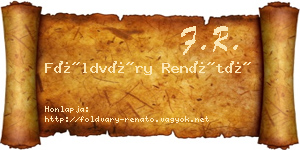 Földváry Renátó névjegykártya