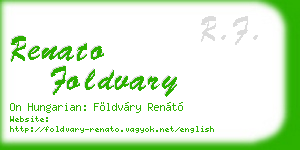 renato foldvary business card